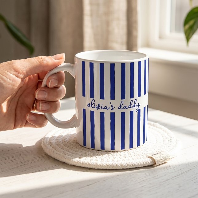 Pappamuggen anpassade randiga barn namn kaffekopp (Skapare uppladdad)