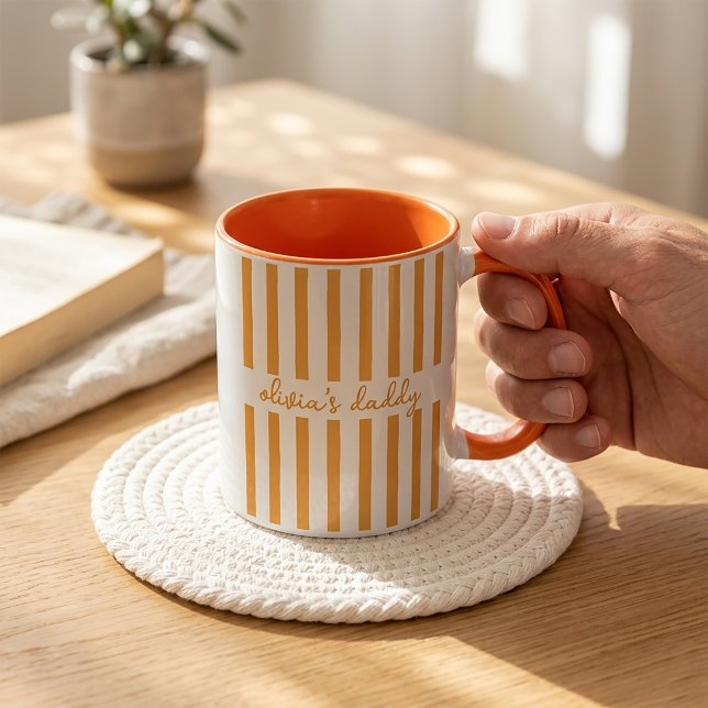 Pappamuggen anpassade randiga barn namn kaffekopp (Skapare uppladdad)