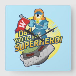 Pappan är du min Superhero Fyrkantig Klocka