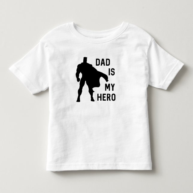 Pappan är min gulliga baby för den hjälte//fars t shirt (Framsida)