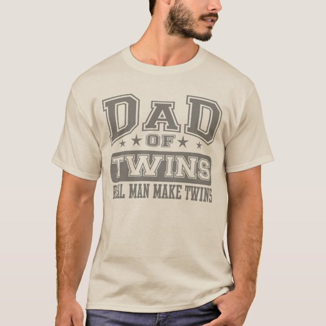 Pappan av den verkliga manen för twillingar gör t-shirt (Framsida)