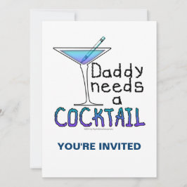 PAPPAN Behöver en Cocktail Inbjudningar