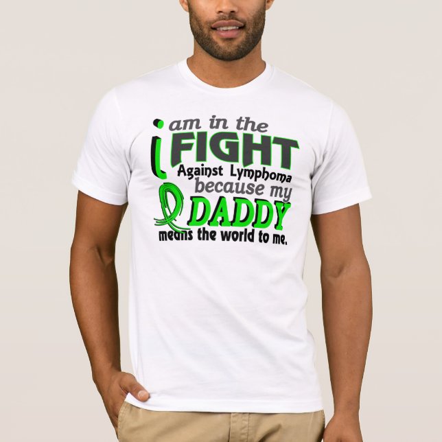 Pappan betyder världen till mig lymfkörtelcancer t-shirt (Framsida)