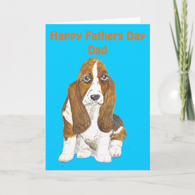 Pappan för fars dag för Bassethunden tillfogar den Kort (Framsida)
