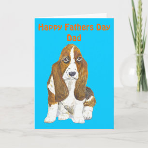 Pappan för fars dag för Bassethunden tillfogar den Kort