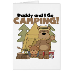 Pappan och jag går att campa Tshirts och gåvor Hälsningskort