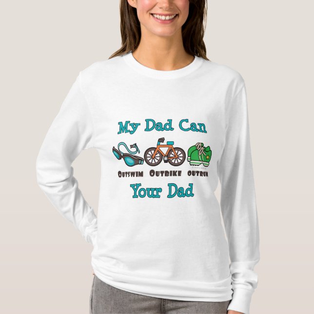 Pappan Outswim den Outbike sprang om T Shirt (Framsida)