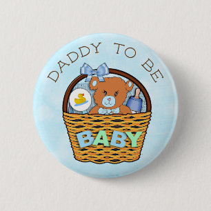 Pappan som är baby shower, knäppas knapp