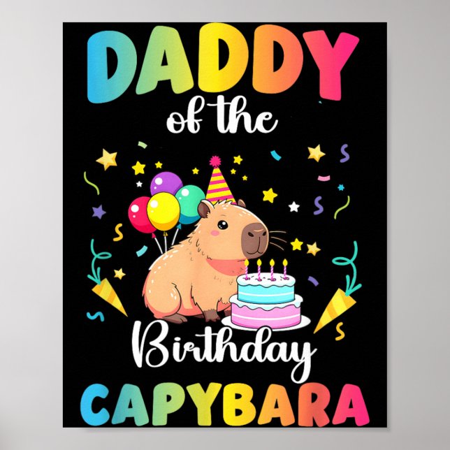 Pappan till födelsedagsflickan Capybara födelsedag Poster (Framsidan)