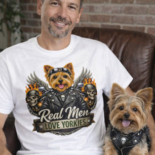 Pappan till hund Yorkie MC-körare T Shirt