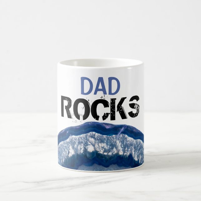 *~*PAPPAN vaggar agaten för stenLapidaryblått Kaffemugg (Center)