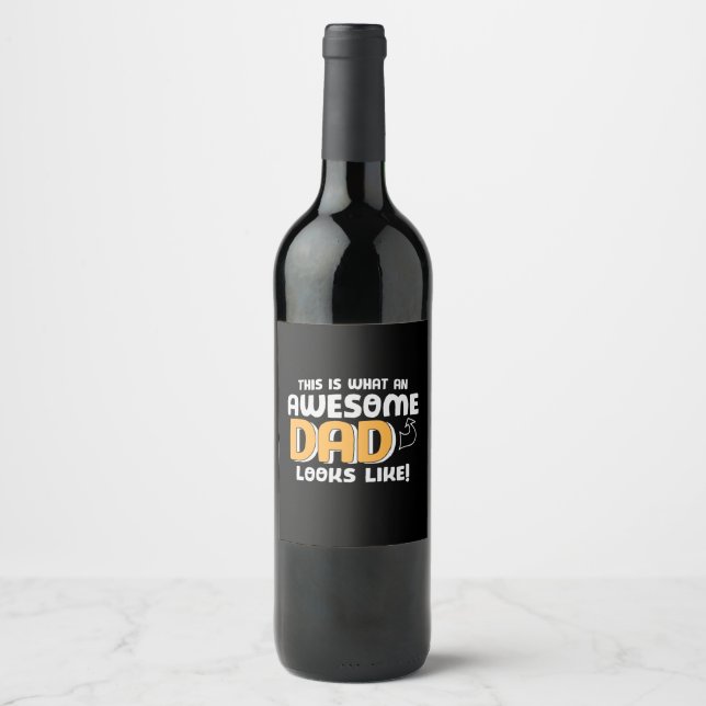 Pappapresent Vad en superpappa ser ut som Vinflaska Etikett (Framsida)