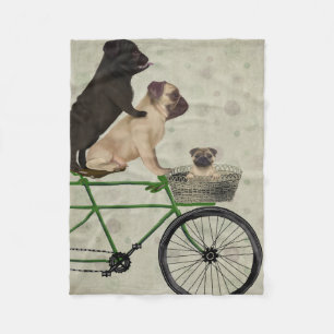 Pappar på cykel fleecefilt