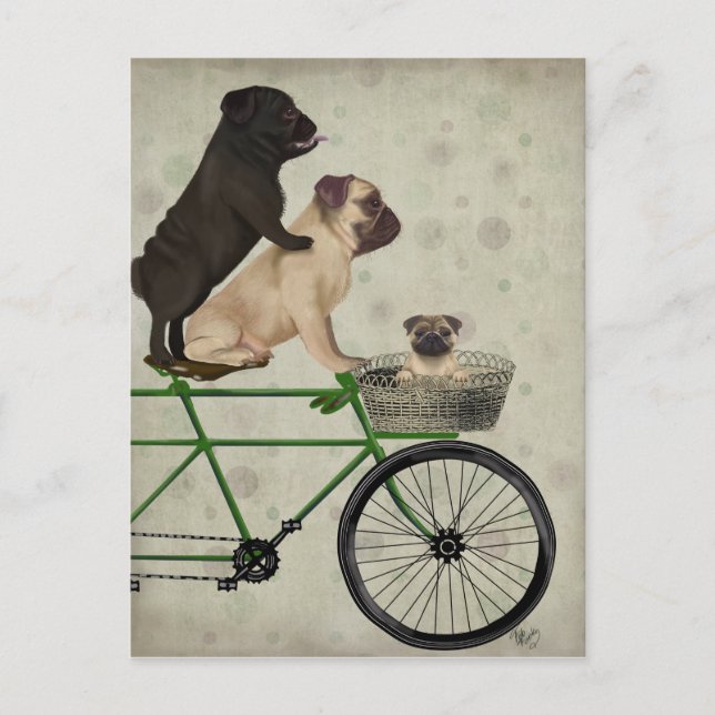 Pappar på cykel vykort (Framsida)
