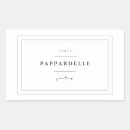 Pappardelle Pasta Food Label Stickers Rektangulärt Klistermärke