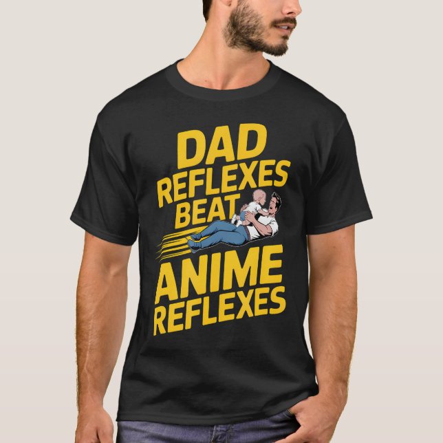 Pappareflexer Slår Animerade Reflexer Rolig Pappa T Shirt (Framsida)