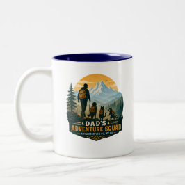 Pappas Äventyrsgrupp Retro Bergswandring Present Två-Tonad Mugg