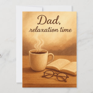 Pappas Avslappningstid Kaffe Bok Fars Dag Bil Kort