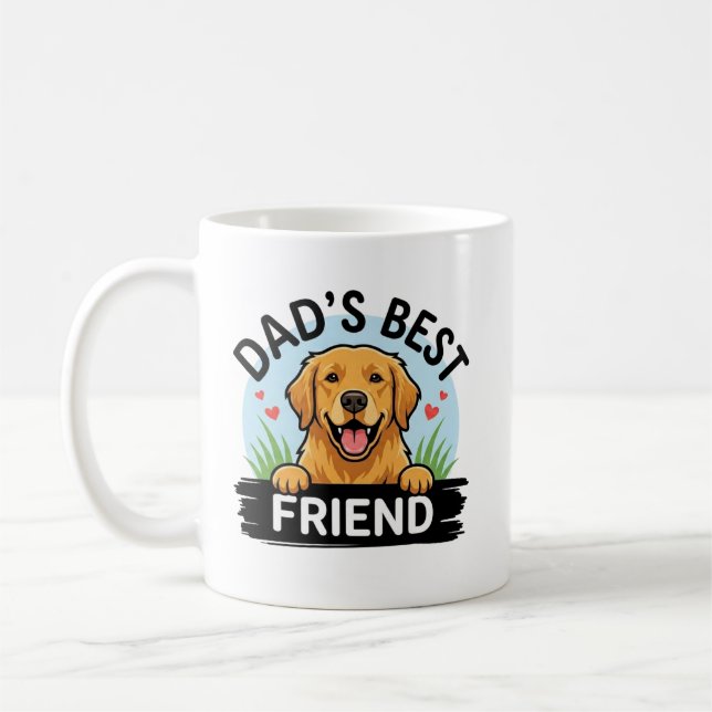 Pappas bästa vän Golden Retriever Hund Pappa Mugg (Vänster)