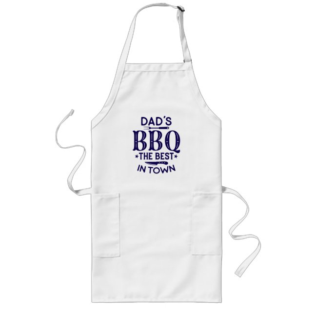 Pappas BBQ (anpassningsbar) Långt Förkläde (Framsidan)