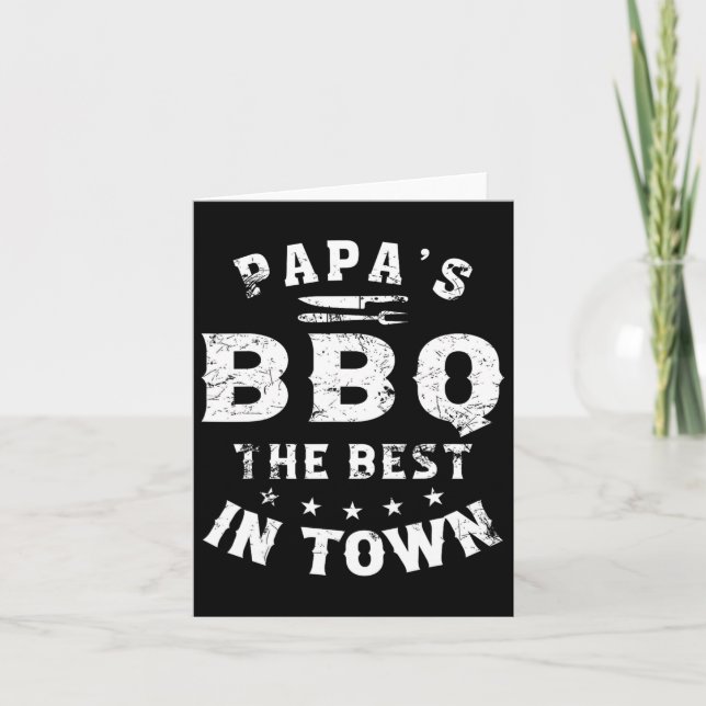 Pappas Bbq Det Bästa I Stan Rolig Fars Dag  Kort (Framsida)