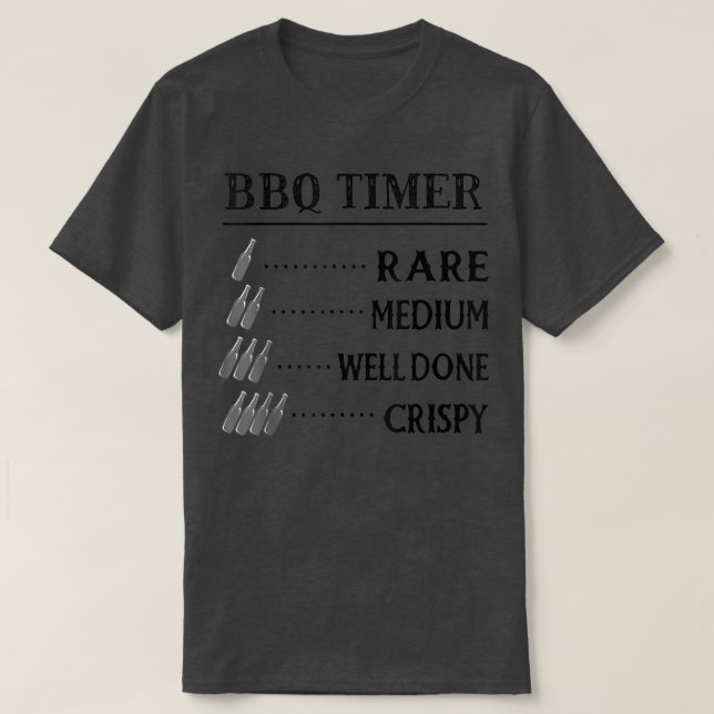 Pappas BBQ-timer, Rolig öltimrad Smoke Meat BBQ T Shirt (Design framsida)