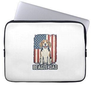 Pappas Beagle Patriotisk Vintage Gravyr Hund Desig Laptop Fodral