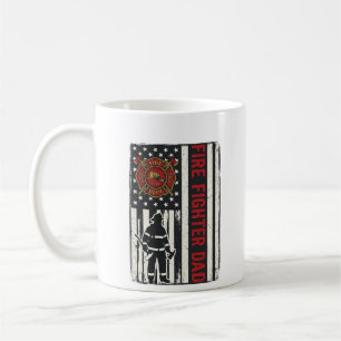 Pappas brandman Distressed Flagga Vektor Design_1 Kaffemugg