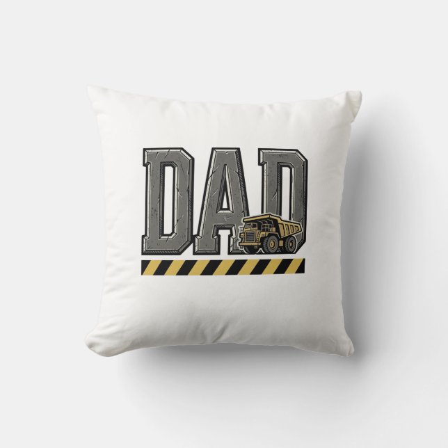 Pappas bygg-tröja med vintagegravyrdesign_ kudde (Framsida)
