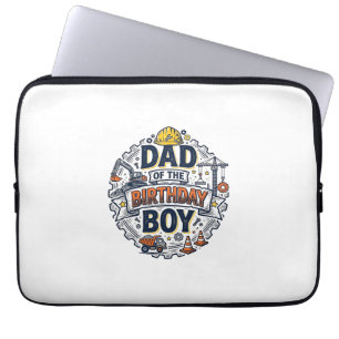 Pappas byggarbetare på födelsedagsbarnets födelsed laptop fodral