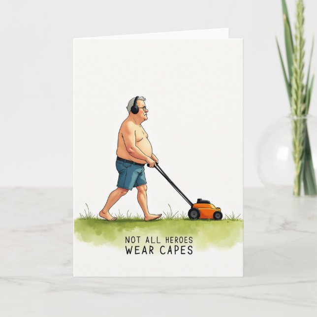Pappas dag-kort för gråhåriga pappor kort (Framsida)