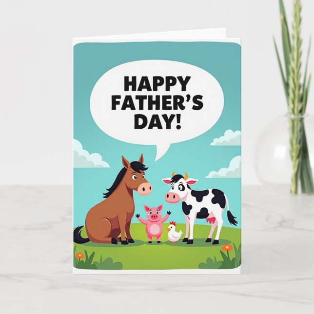 Pappas dag-kort med bondvänner kort (Framsida)