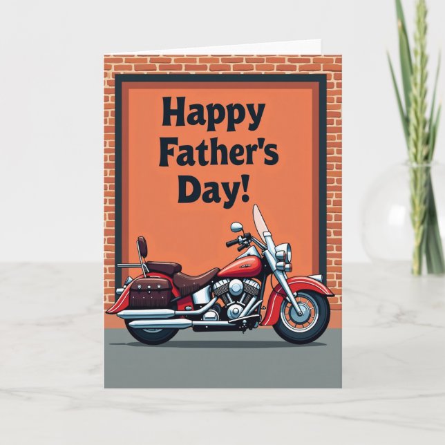 Pappas dag-kort med motorcykel kort (Framsida)