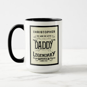 Pappas Dag Man Mytt Legend Retro Pappa Stor Mugg