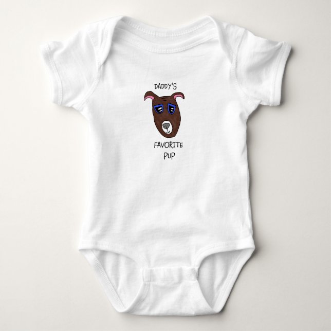 "Pappas Favorit Valp" Baby Body T Shirt (Framsida)
