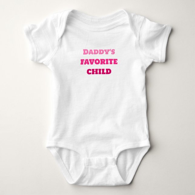 Pappas favoritbarn, rosa baby one piece overall t shirt (Framsida)