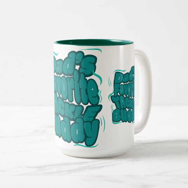 Pappas favoritfiske roliga design Två-Tonad mugg (Framsida höger)