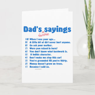 Pappas favorituttryck som present till honom. kort