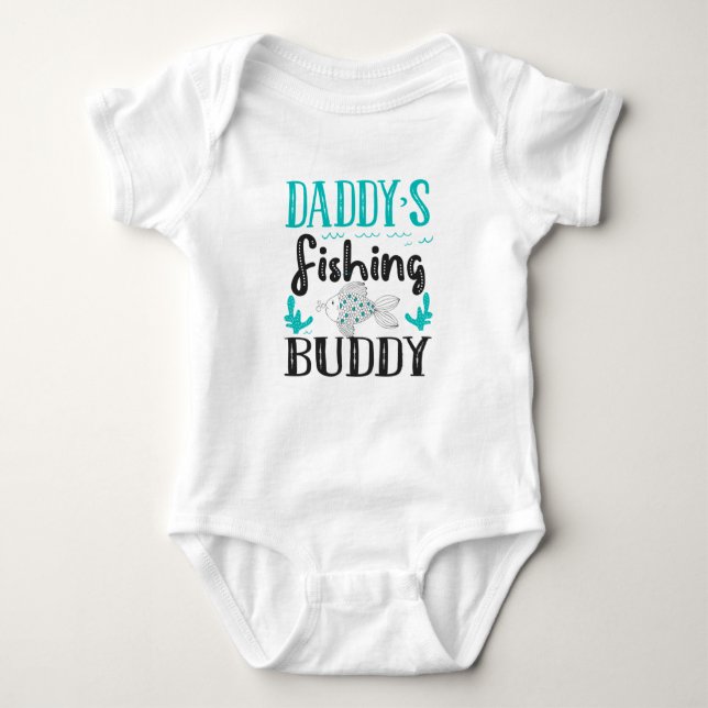 Pappa's Fishing Buddy - Fiske med pappa Baby T Shirt (Framsida)