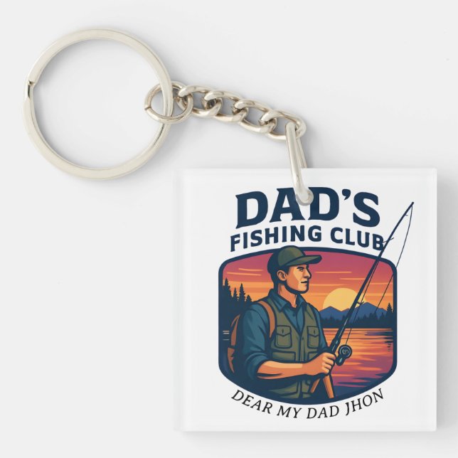 Pappas fiske klubb Retro solnedgång Fars dag  (Framsidan)
