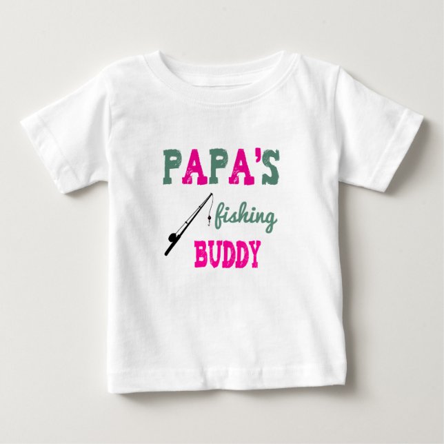 Pappas fiskebuddy Baby Tee (rosa) (Framsida)