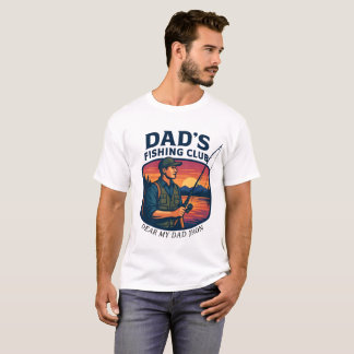 Pappas fiskeklubb Retro solnedgång Fars dag T Shirt