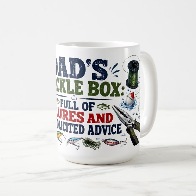 Pappas Fiskeredskapsmugg med Locksatser & Råd Kaffemugg (Framsida höger)