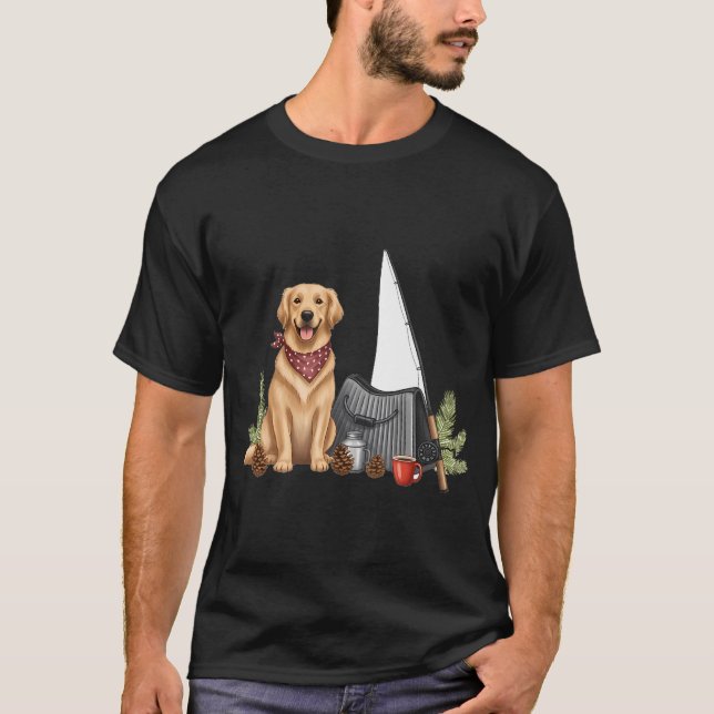 Pappas fiskestuga present till hundar t shirt (Framsida)