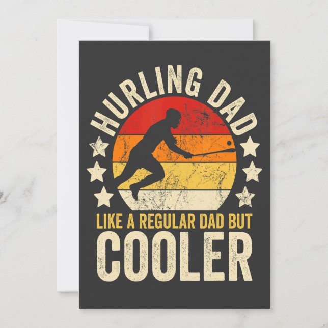Pappas för hurling som en vanlig pappa men coolare inbjudningar (Framsida)