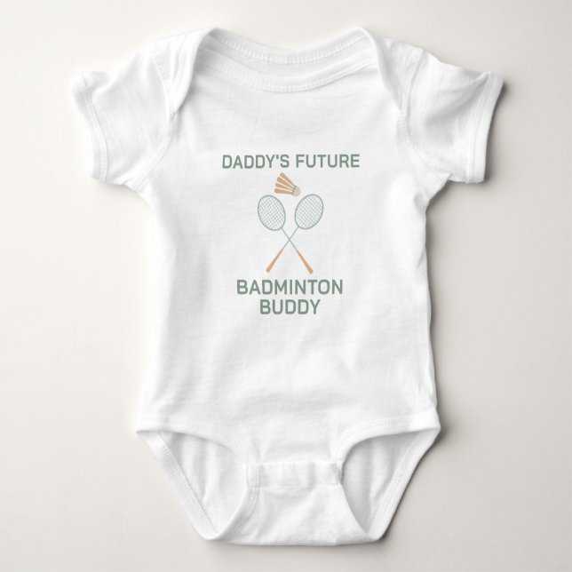 Pappas framtida badmintonkompis - Badminton T Shirt (Framsida)