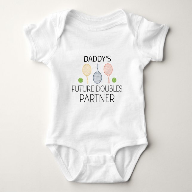 Pappas framtida dubbelpartner i tennis t shirt (Framsida)
