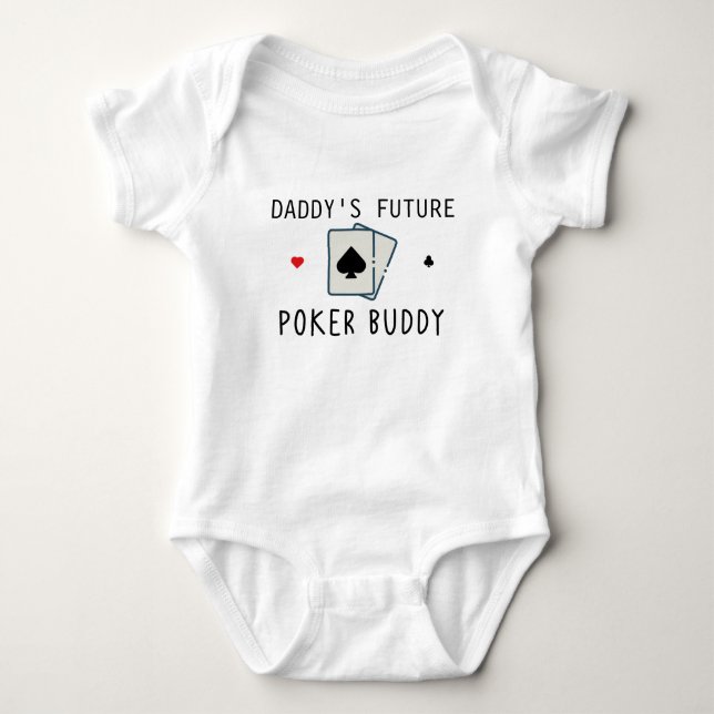 Pappas framtida pokerkompis-kortspel t shirt (Framsida)