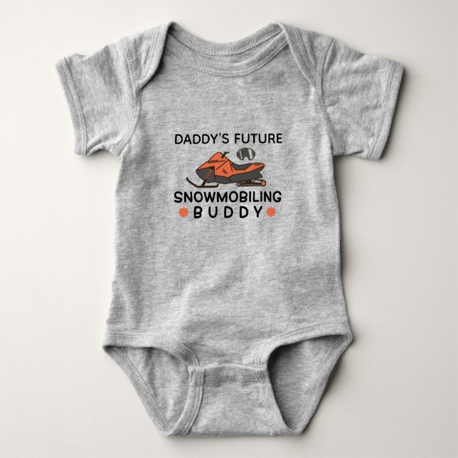 Pappas framtida snöskoterbuddy snöskoteråkare t shirt (Framsida)