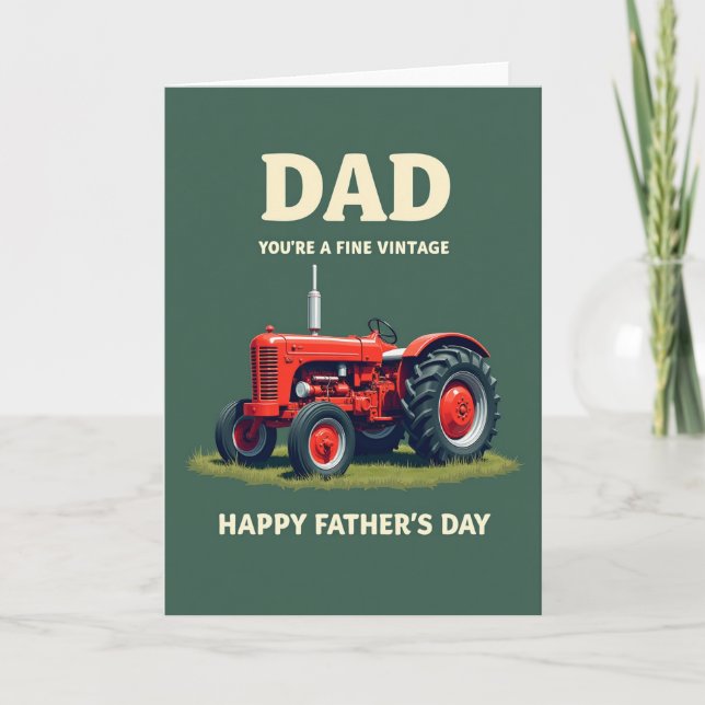 Pappas gamla traktor-kort kort (Framsida)